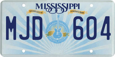 MS license plate MJD604