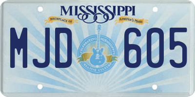 MS license plate MJD605