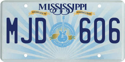 MS license plate MJD606