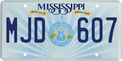 MS license plate MJD607