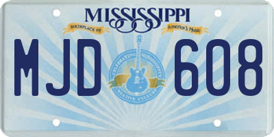 MS license plate MJD608
