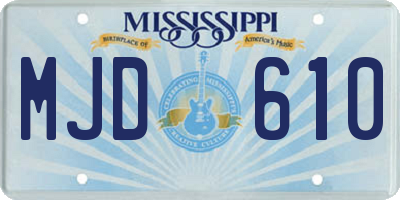 MS license plate MJD610