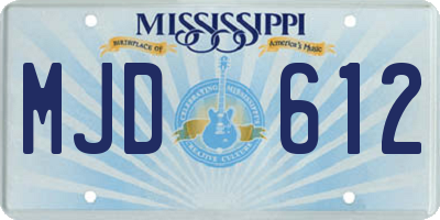 MS license plate MJD612