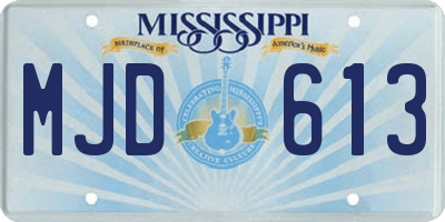MS license plate MJD613