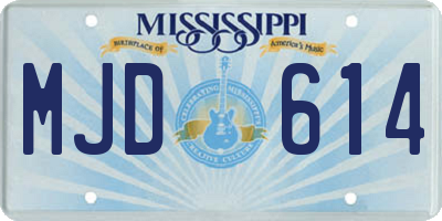 MS license plate MJD614