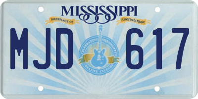 MS license plate MJD617