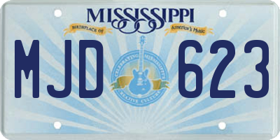 MS license plate MJD623