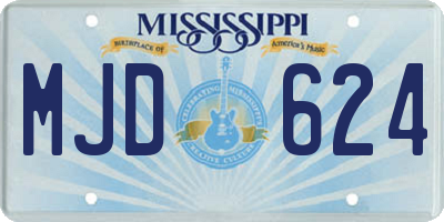MS license plate MJD624