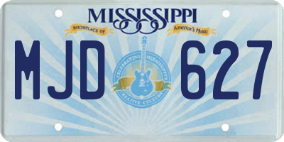 MS license plate MJD627