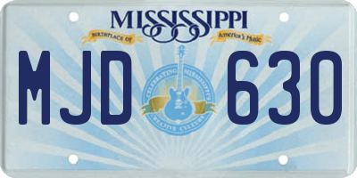 MS license plate MJD630