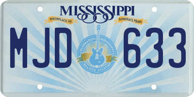 MS license plate MJD633
