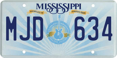 MS license plate MJD634