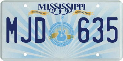 MS license plate MJD635