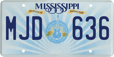 MS license plate MJD636
