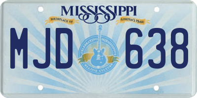 MS license plate MJD638