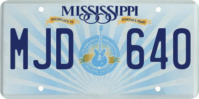 MS license plate MJD640