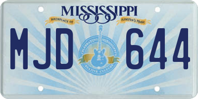 MS license plate MJD644