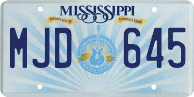 MS license plate MJD645