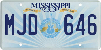MS license plate MJD646