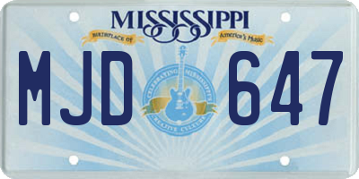 MS license plate MJD647