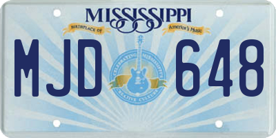 MS license plate MJD648