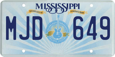 MS license plate MJD649