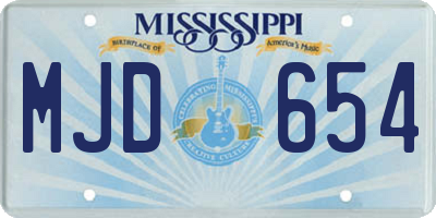 MS license plate MJD654