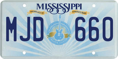 MS license plate MJD660
