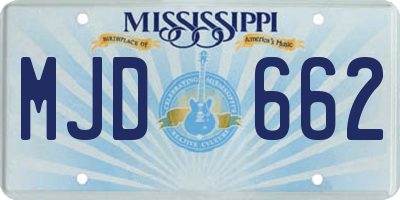 MS license plate MJD662