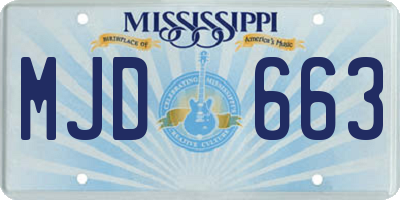 MS license plate MJD663