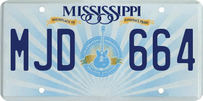MS license plate MJD664