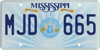 MS license plate MJD665