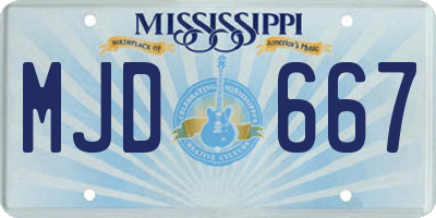 MS license plate MJD667