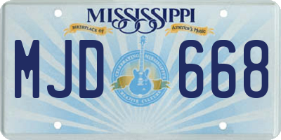 MS license plate MJD668