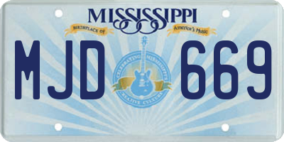 MS license plate MJD669