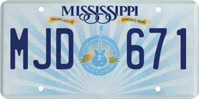 MS license plate MJD671