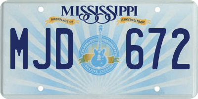 MS license plate MJD672