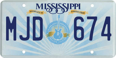 MS license plate MJD674