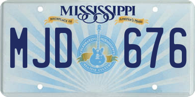 MS license plate MJD676