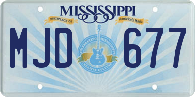 MS license plate MJD677