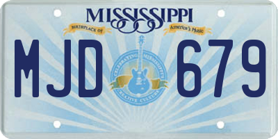 MS license plate MJD679