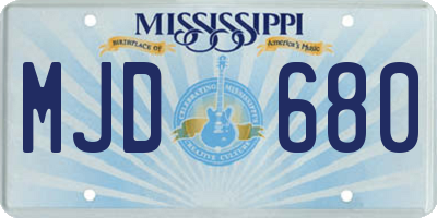 MS license plate MJD680