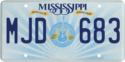 MS license plate MJD683