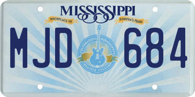 MS license plate MJD684