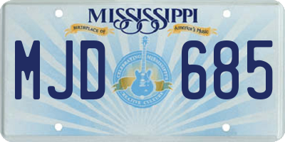 MS license plate MJD685