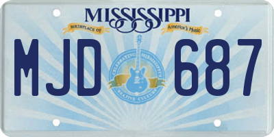 MS license plate MJD687