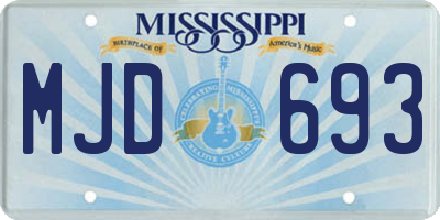 MS license plate MJD693