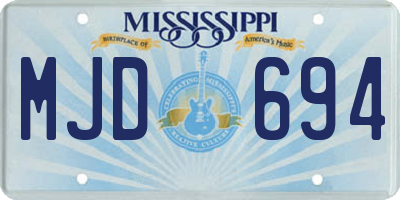 MS license plate MJD694