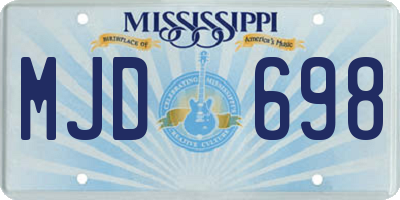 MS license plate MJD698