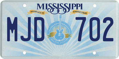 MS license plate MJD702